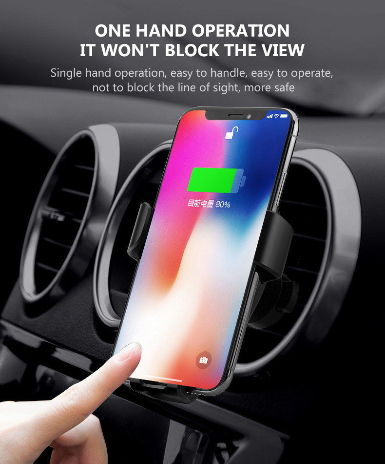 Auto Clamping 15W 3 In 1 Fast Wireless Car Charger With For Mobile Phones Portable Phone Holder