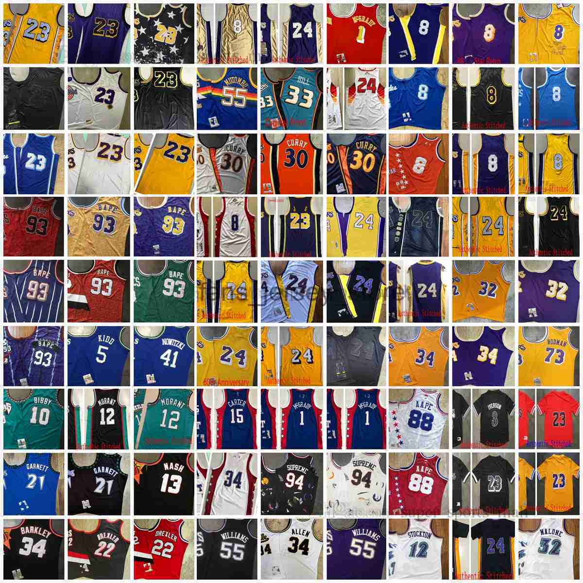 Dense Embroidery Retro Mitchell and Ness Basketball Jerseys Payton Shaw Westbrook Kemp Allen Olajuwon Garnett McGrady Bibby Morant Nash Barkley Stockton Malone, Choose number on picture
Dense Embroidery Retro Mitchell and Ness Basketball Jerseys Payton Shaw Westbrook Kemp Allen Olajuwon Garnett McGrady Bibby Morant Nash Barkley Stockton Malone, Choose number on picture