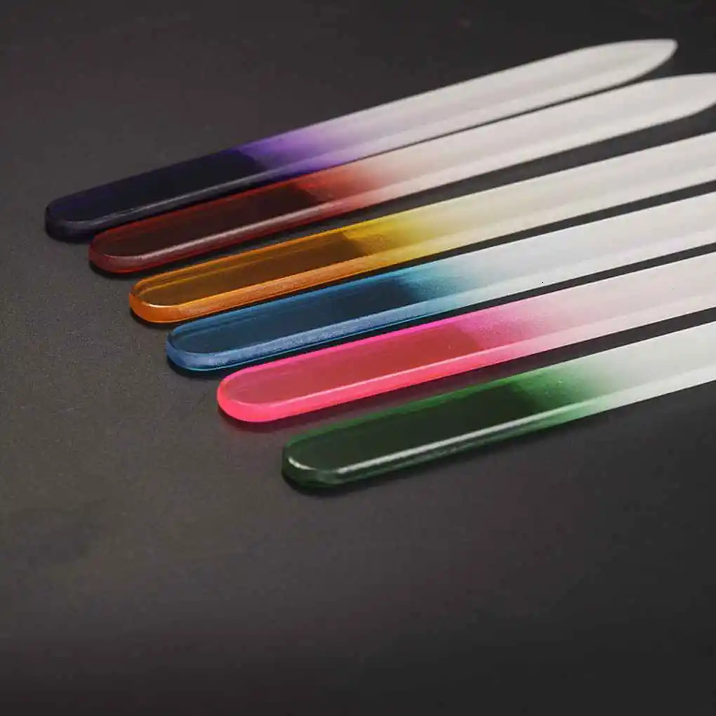 Nail Files 6pcsset Nail File Crystal Polishing File Glass Nail Art Manicure File for Women Girl Professional Polishing 231123