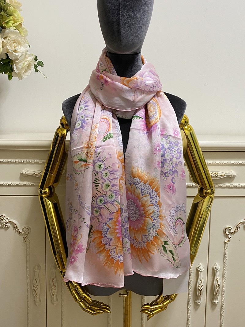 women's long scarf scarves shawl 100% silk material pink pint letters flowers patternsize 180cm - 100cm
women's long scarf scarves shawl 100% silk material pink pint letters flowers patternsize 180cm - 100cm