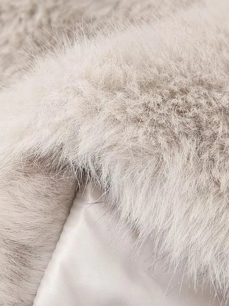 Women's Fur Faux Women Coat Warm Winter Fashion Long Sleeve Turndown Collar Female Coats 2023 Streetwear Creamy White Ladies Outwear 231122