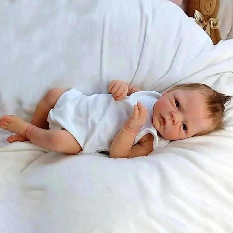 Dolls 18inch Realistic Reborn Blue Eyes Handmade Soft Boy full body vinyl baby High Quality bebe reborn Doll Gift 231122