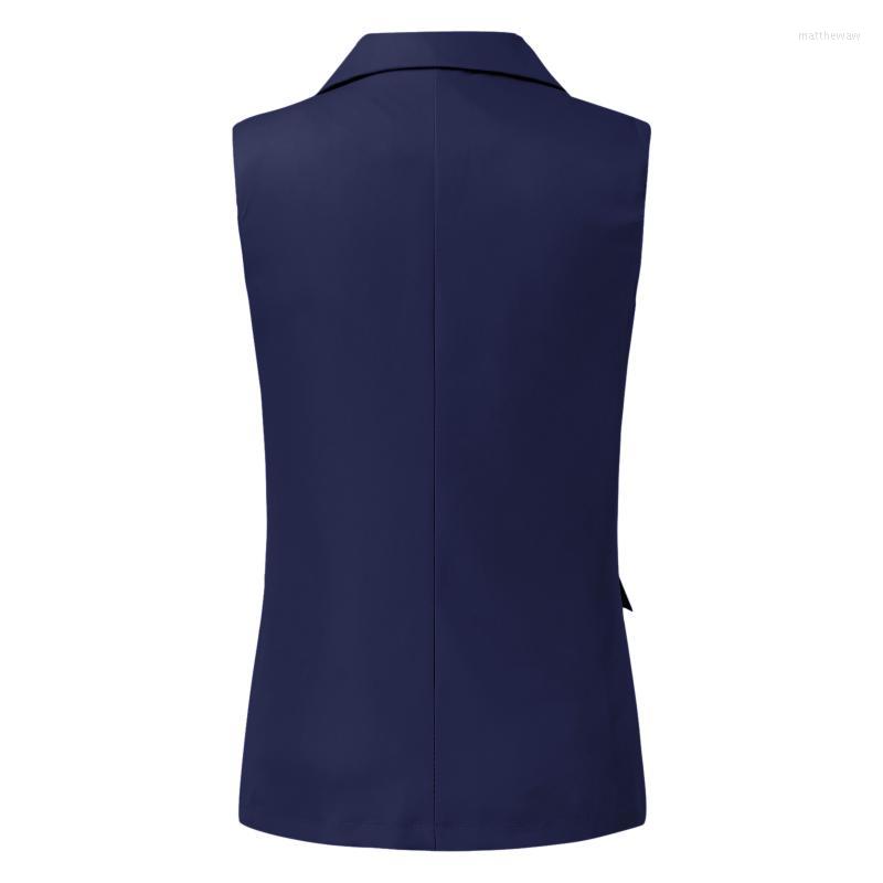 Two Piece Dress Womens Western Trench Coat Vest Casual Blazers Open Front Sleeveless Work Office Jackets Breasted WomenTwo