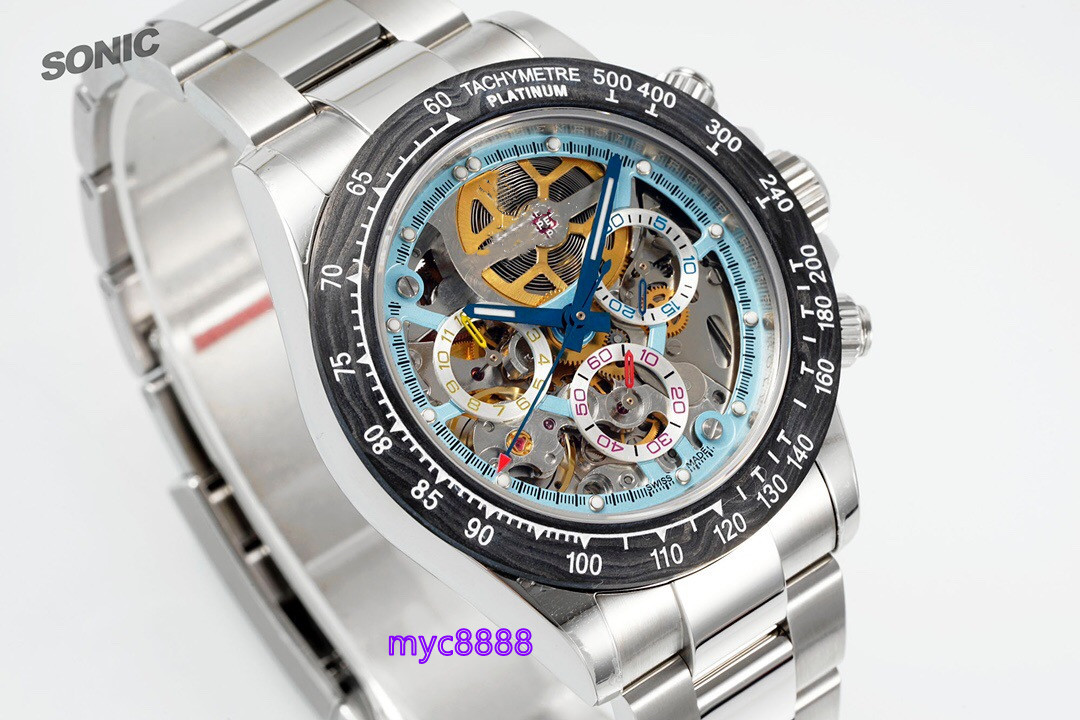 Soinc watch diameter 40mm with Dandong 4130 movement sapphire crystal glass mirror continuously empty dial 904L fine steel case sleeve, As shown
Soinc watch diameter 40mm with Dandong 4130 movement sapphire crystal glass mirror continuously empty dial 904L fine steel case sleeve, As shown