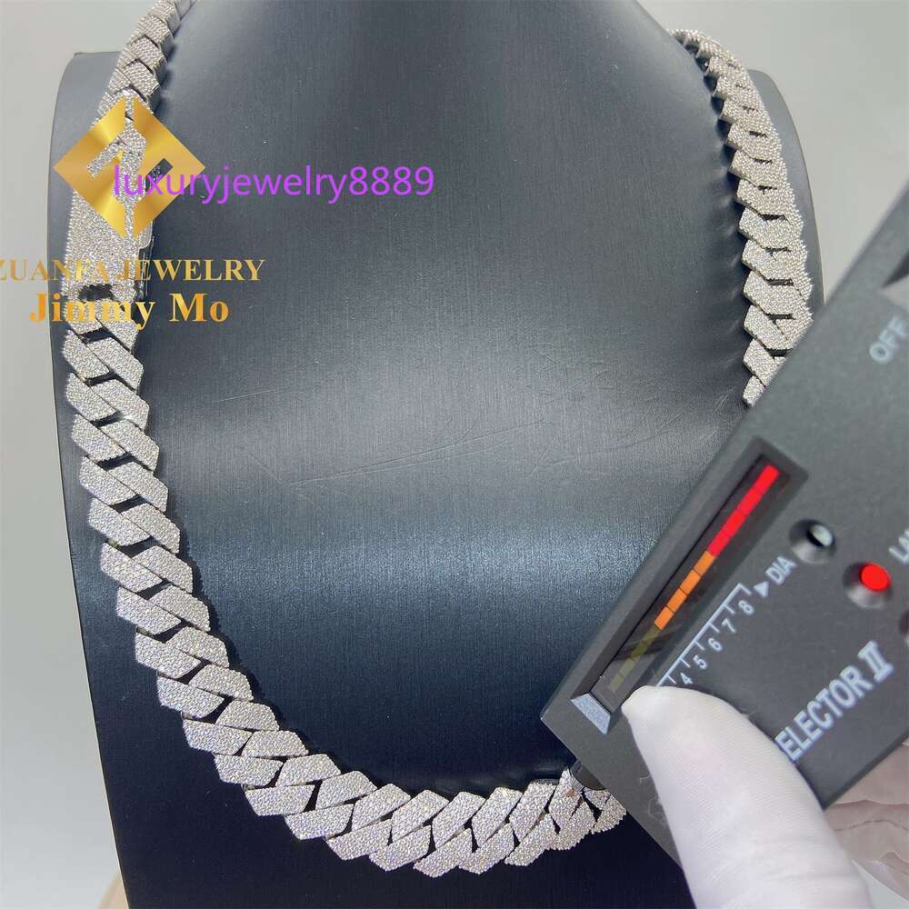 Best Selg 15Mm 18Mm S Iced Out Man Hip Hop Jewelry GRA Certificates Pass Dia Tester Vvs1 Moissanite Cuban k Chain