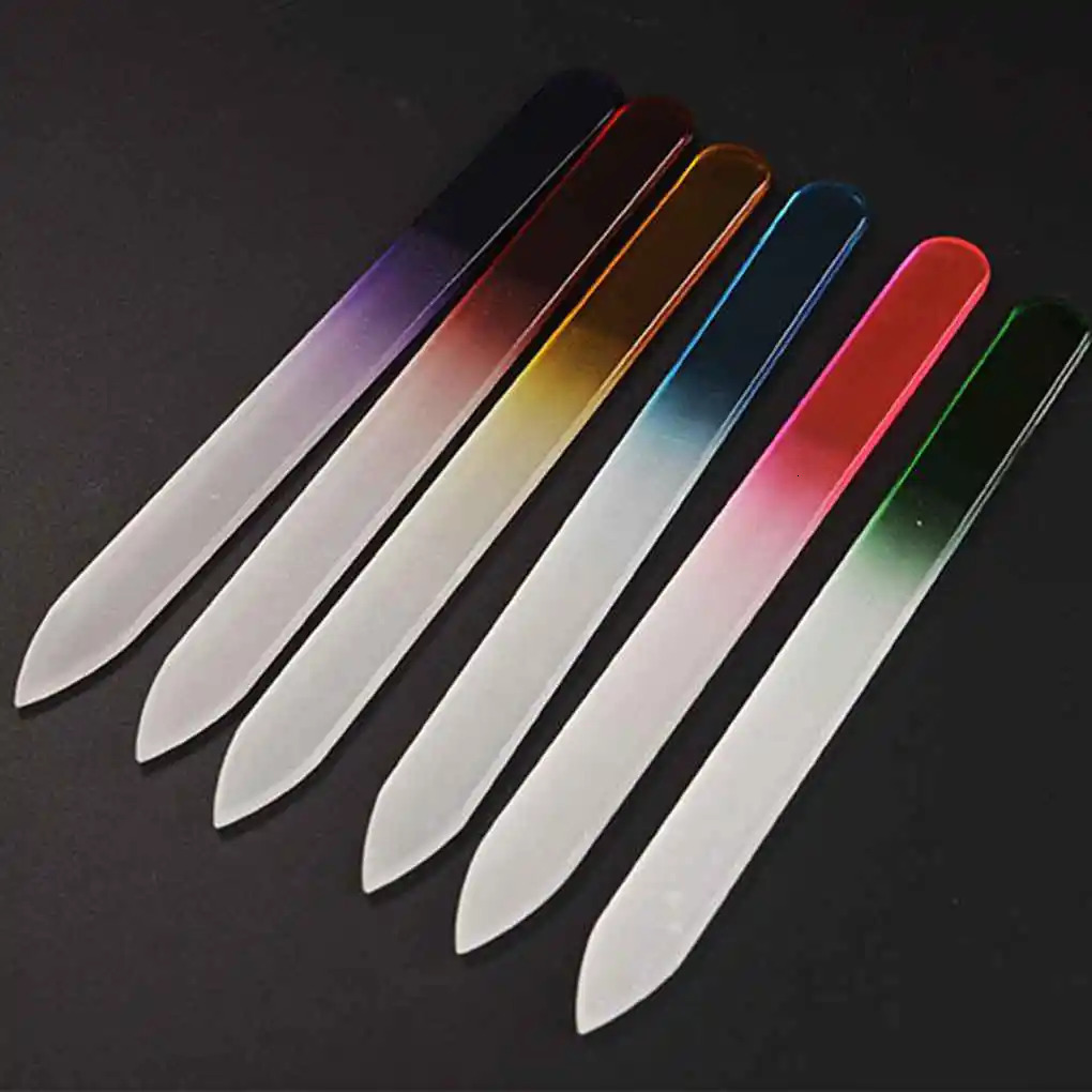 Nail Files 6pcsset Nail File Crystal Polishing File Glass Nail Art Manicure File for Women Girl Professional Polishing 231123