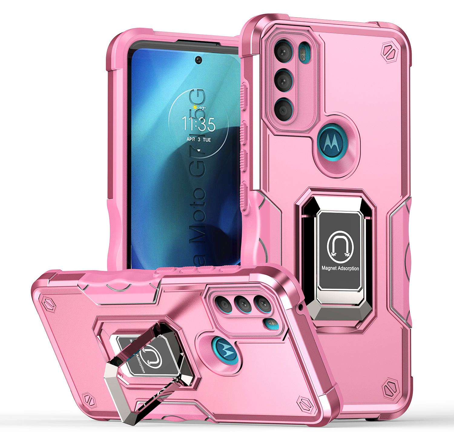 Military Flag Rugged Defender Heavy Duty Cases Anti-Slip Ring Stand For MOTO G 5G 2025 2024 Power Stylus Edge Plus X30 20 Pro Lite G71 G31 G41 G51 G52