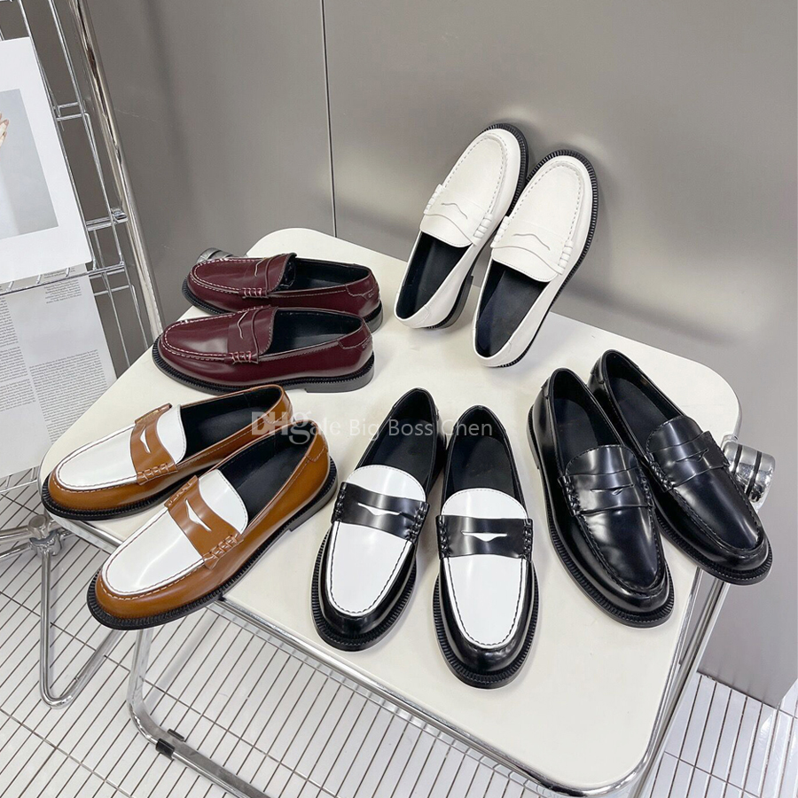 Top quality leather round toe slip -on flat shoes Loafer womens Dress shoes Luxury designer shoes Factory footwear
