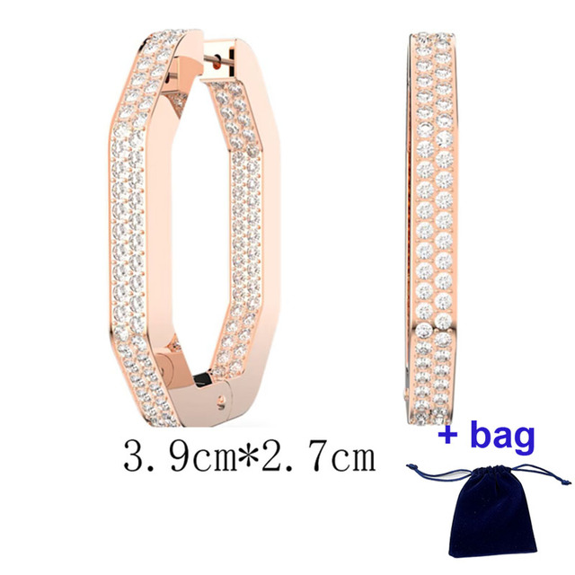 Fahmi SWA High Quality Earrings Dextera Large Hoop Earrings, Octagonal, White, White Gold Plated Exquisite Gift Box Free Shipping
Fahmi SWA High Quality Earrings Dextera Large Hoop Earrings, Octagonal, White, White Gold Plated Exquisite Gift Box Free Shipping