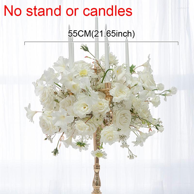 Update Decorative Flowers Wedding White Rose Orchid Flower Row Runner Arrangement Banquet Event Decor Table Ball Party Prop Large Floral