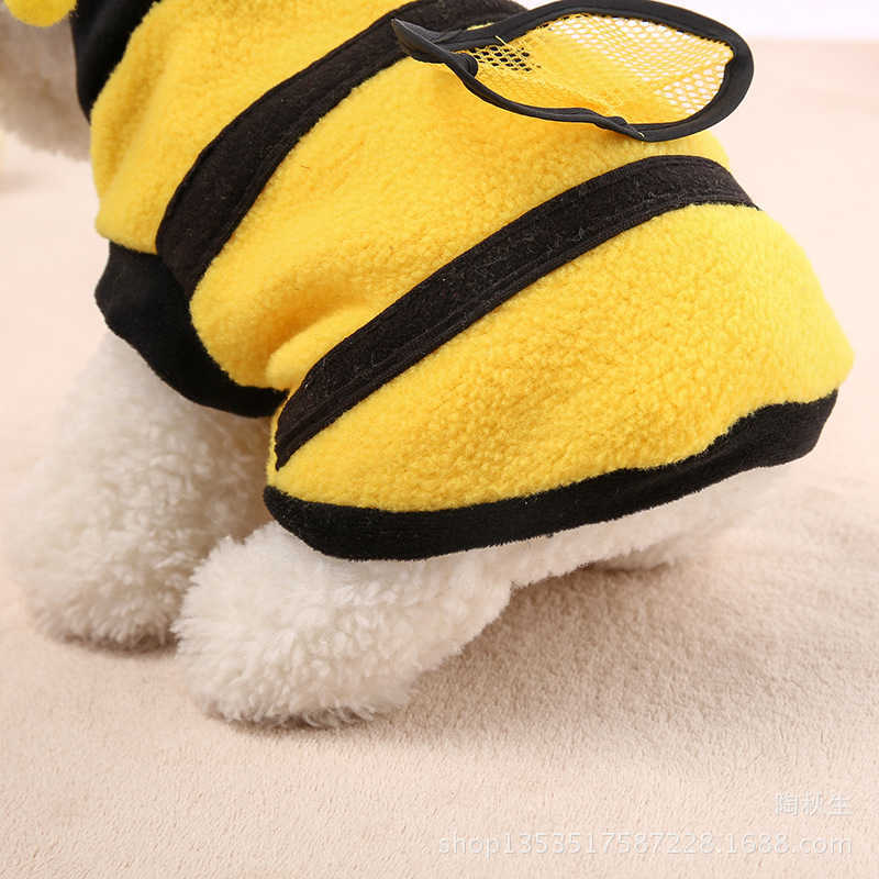 New Pet Bee Dog Clothes Cat Cosplay Cat Clothes Dog Hooded Coat Warm Apparel Cat Bee Clothes Dog Puppy Hoodies Funny Coats for Pet