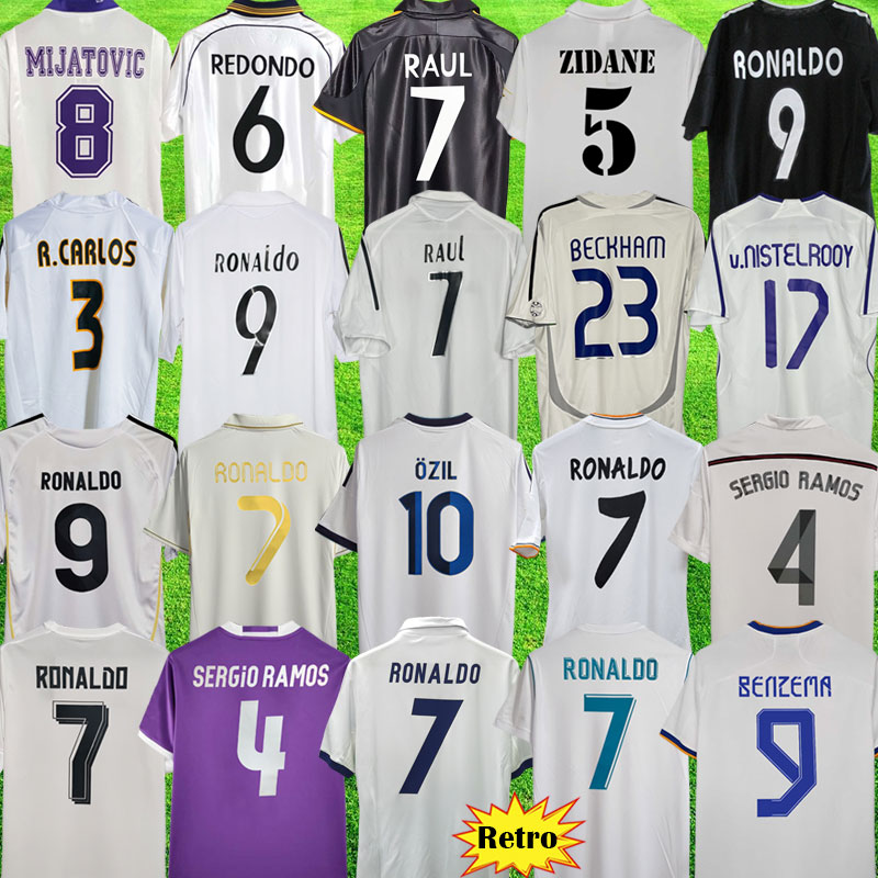 Retro GUTI Ramos SEEDORF CARLOS RONALDO Soccer Jerseys 11 13 14 15 16 17 19 20 ZIDANE RAUL Vintage 94 95 96 97 98 99 00 01 02 04 05 06 07 FIGO 21 22 Finals Shirts