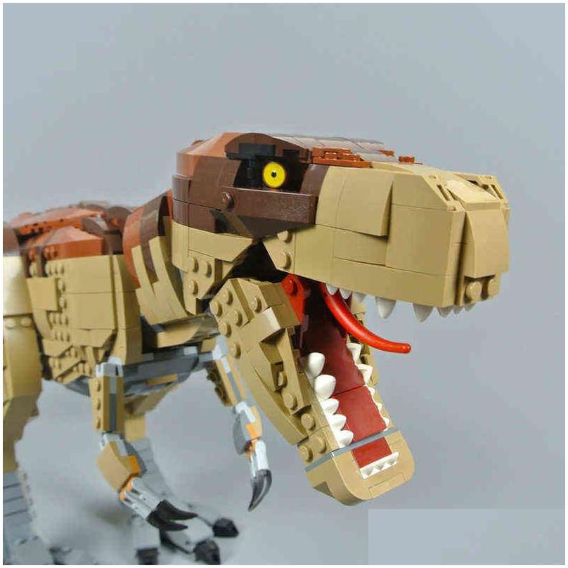 Blocks 11338 Movie Games Series Jurassic Park Blocks T. Rex Rampage 3156Pcs Bricks Model Building Kits Compatible 75936 T230103 Drop D Dhwjb z241101