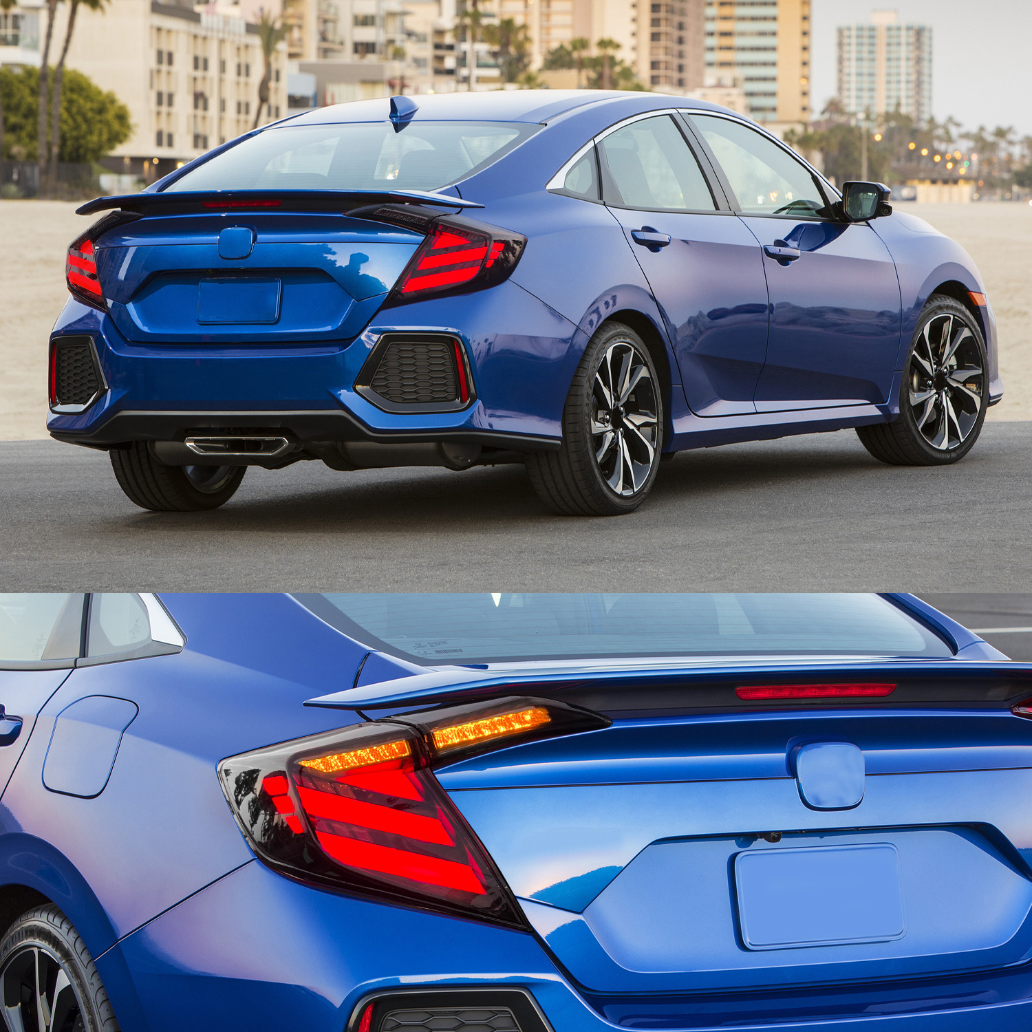 For Honda CIVIC G10 Mugen 3 Compartments 20 16-20 21 Upgrade Car Taillights DRL Dynamic Signal Taillight Assembly