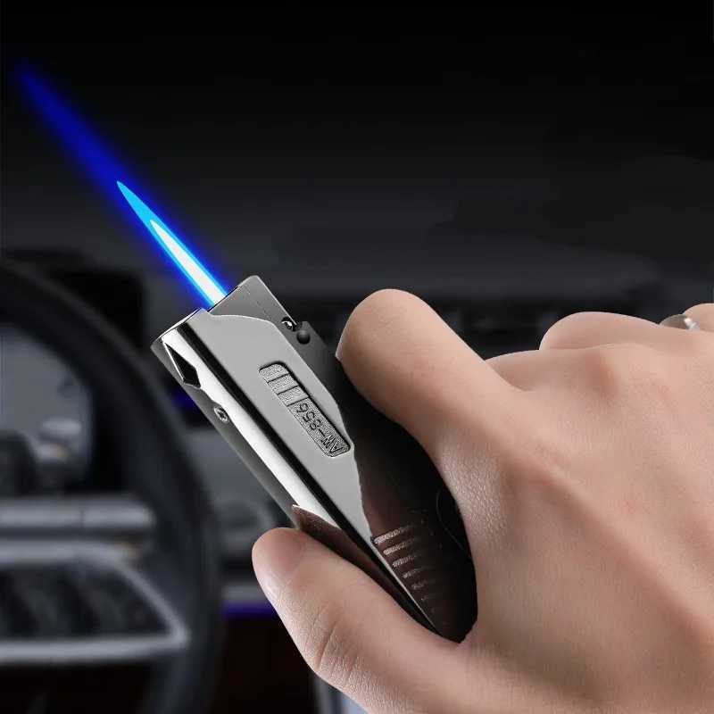 Lighters Jet No Gas Torch Gun Lighter Pistol Metal Creative Folding Electric Plasma Butane Flame Windproof Rechargeable Usb Dual Arc W260202
