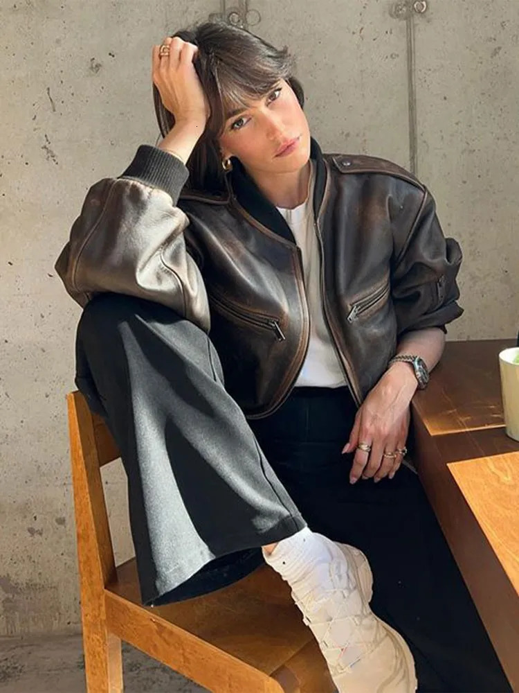 Womens Jackets Chic Women Fashion Front Zipper Jacket Coats Spring ONeck Long Sleeve Pockets Outerwear Ladies Warm Highstreet Short Tunic 231123