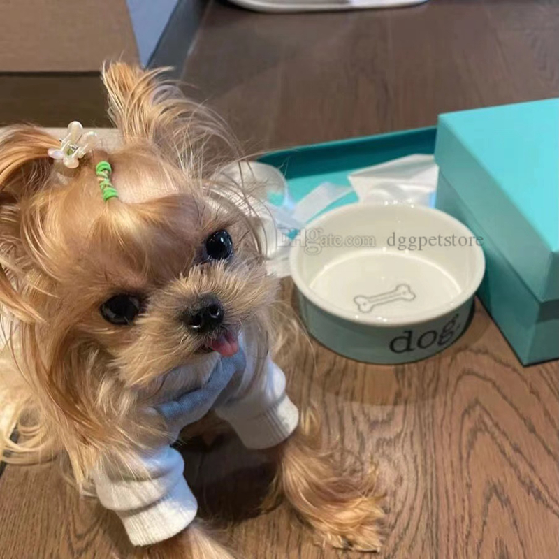 Designer Pets Bowls Heavy Ceramic High Gloss Dog Bowl Cat Bowl Durable Dog Food and Water Pet Dish, Chew-Proof, Dishwasher and Microwave Safe Classic 