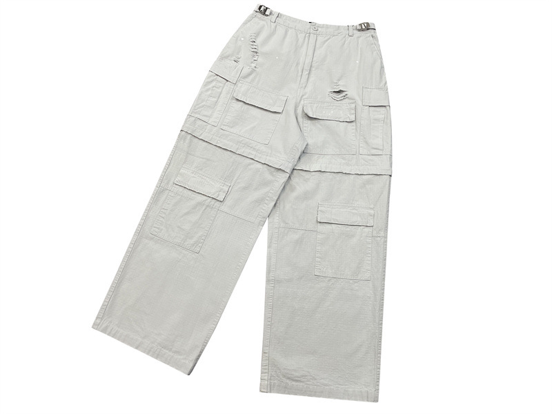 Original bale Washed Loose Dirty Jeans Washed Pocket Cotton Detachable Loose Casual High Street Casual Jeans Loose Men Hiphop Jeans