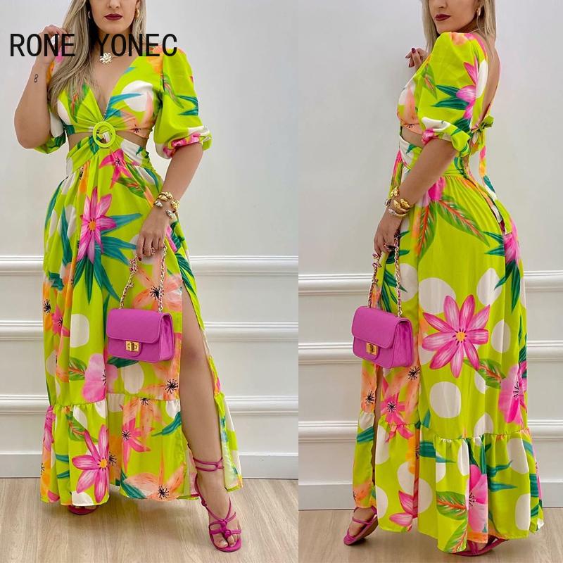 Dresses Women Sexy Deep V Neck Backless High Silt All Over Print Sexy Maxi Party Vacation Dresses, Green
Dresses Women Sexy Deep V Neck Backless High Silt All Over Print Sexy Maxi Party Vacation Dresses, Green