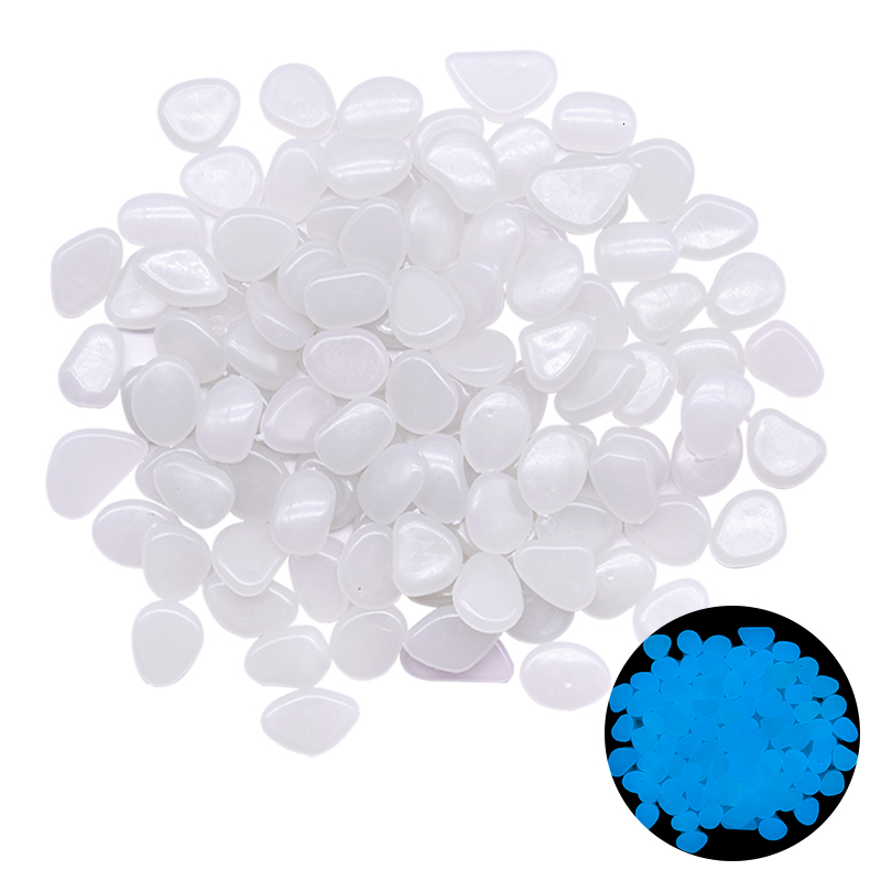 Garden Decorations 200Pcs Luminous Stone Glow In Dark Pebbles Stones for Outdoor Lawn Walkways Home Decoration Fish Tank Aquarium Rocks 230422 - view 4