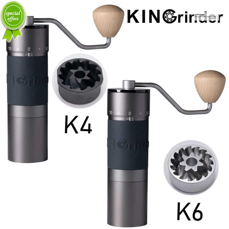 New Kingrinder K4 /K6 manual coffee grinder portable mill 420stainless steel 48mm stainless steel Titanium plating burr
New Kingrinder K4 /K6 manual coffee grinder portable mill 420stainless steel 48mm stainless steel Titanium plating burr