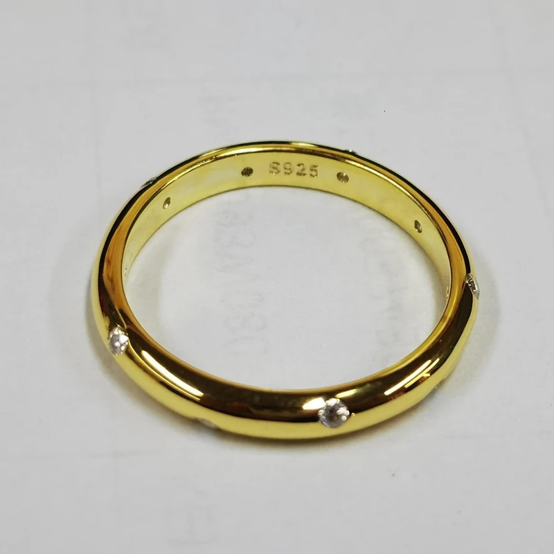 Wedding Rings Lnngy All Dome Burnish Setting Ring for Lovers' 925 Sterling Silver Solitaire Delicate Bridal Jewelry 231123