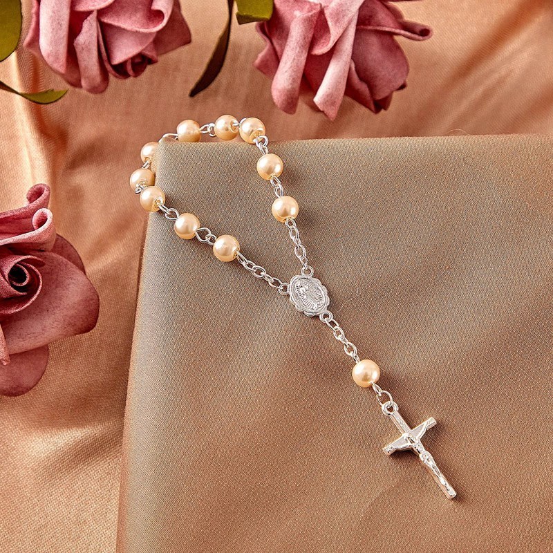 Beaded 30Pcs Baptism Rosary Beads Finger Rosaries Faux Pearls Favors Christening Communion 230422