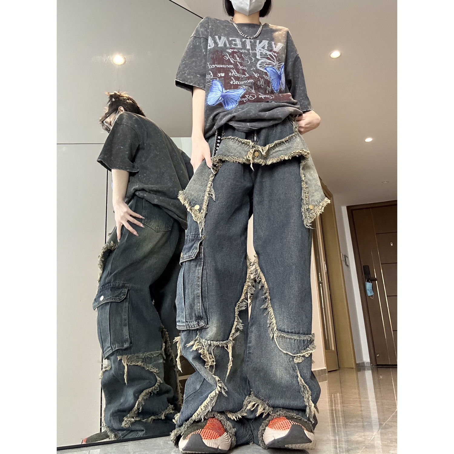 Women's Jeans 2023 Y2k Star Men Patchwork Vintage Harajuku Straight Denim Pants 2023 Baggy Loose Women Hip Hop Streetwear 230422