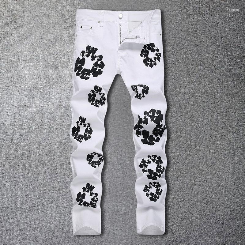 Men's Jeans Hip Hop Floral Color Contrast Printed Men Washed Slim Fit Designer Pants Big Size Tropical Pattern Denim, White
Men's Jeans Hip Hop Floral Color Contrast Printed Men Washed Slim Fit Designer Pants Big Size Tropical Pattern Denim, White