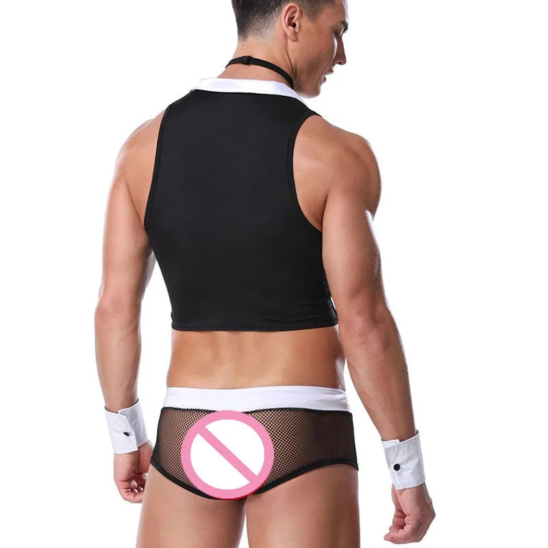 Sexy Set Men Role Play Valet Sexy Lingerie Set Cosplay Dance Costume Outfit Uniform 231123