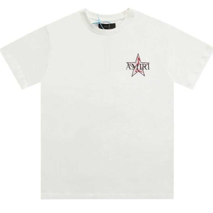 Designer Fashion Clothing Tees Tshirt Amiiri Pentagram Letter Printed White T-shirt Men Women Casual Loose Round Neck Black Short Sleeved T-shirt Streetwear
Designer Fashion Clothing Tees Tshirt Amiiri Pentagram Letter Printed White T-shirt Men Women Casual Loose Round Neck Black Short Sleeved T-shirt Streetwear