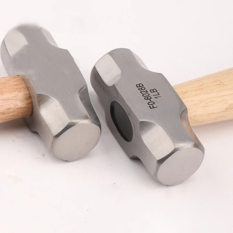 Hammer Mini Hammer FO-6028B Polished Solid Wood Short Handle Octagonal Hammer 1LB High Carbon Steel Small Hammer Manual Hardware Tool 231123