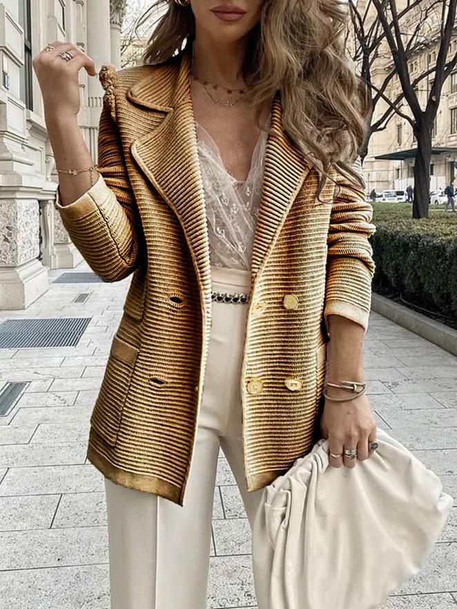 Women's Suits Women Blazer Jacket Solid Color Spring Autumn Fashion Casual Long Sleeve Cardigan Office Lady Elegant Coat For Streetwear Tops
