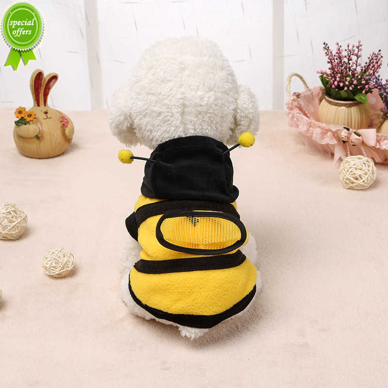 New Pet Bee Dog Clothes Cat Cosplay Cat Clothes Dog Hooded Coat Warm Apparel Cat Bee Clothes Dog Puppy Hoodies Funny Coats for Pet