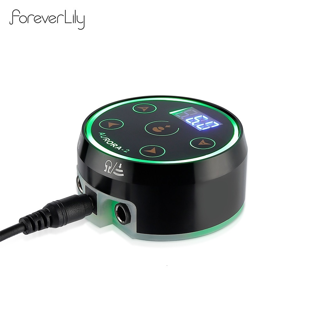 Permanent Makeup Power Tattoo Pen Dual Input Supply Controller Digital LCD Touch Screen Battery Connector For Rotary Coil Machine 230422