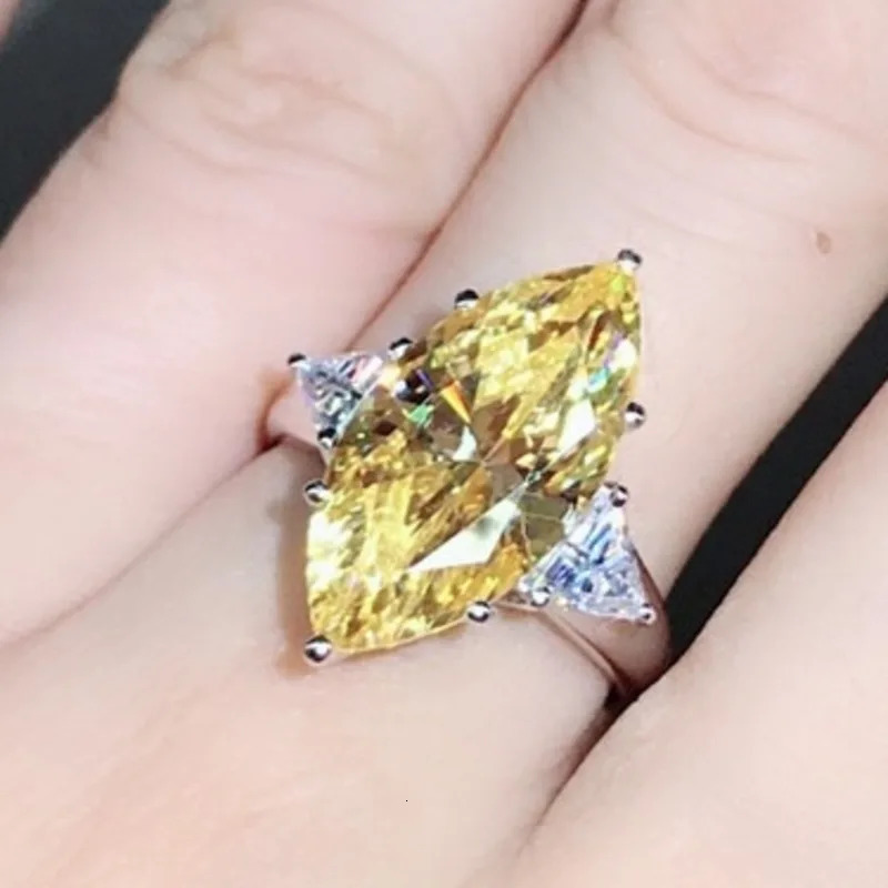 Wedding Rings 100 925 Sterling Silver Marquise Cut 8 CT 3EX VVS Pink Created Engagement Customized Ring Fine Jewelry 231123