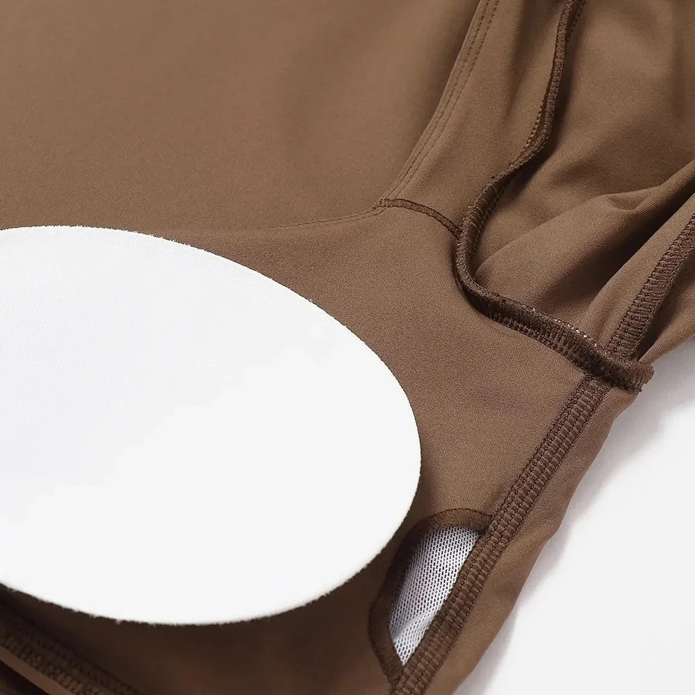 Yoga Outfit Long Sleeve Shirts for Women Workout Gym Crop Top Exercise Padded Scrunch Bust Clothes Active Wear 231123