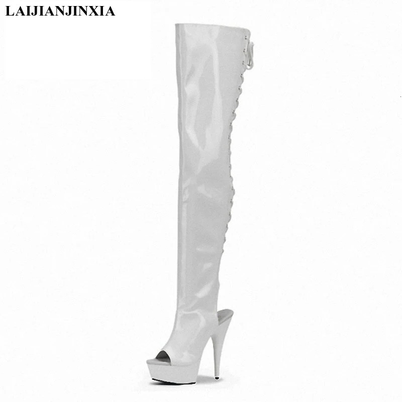 LAIJIANJINXIA Sexy Over-the-Knee Boots Women 15Cm Heeled Platform Pole Dance Shoes Evening Party Night Club Ladies Modern 231122 cf38