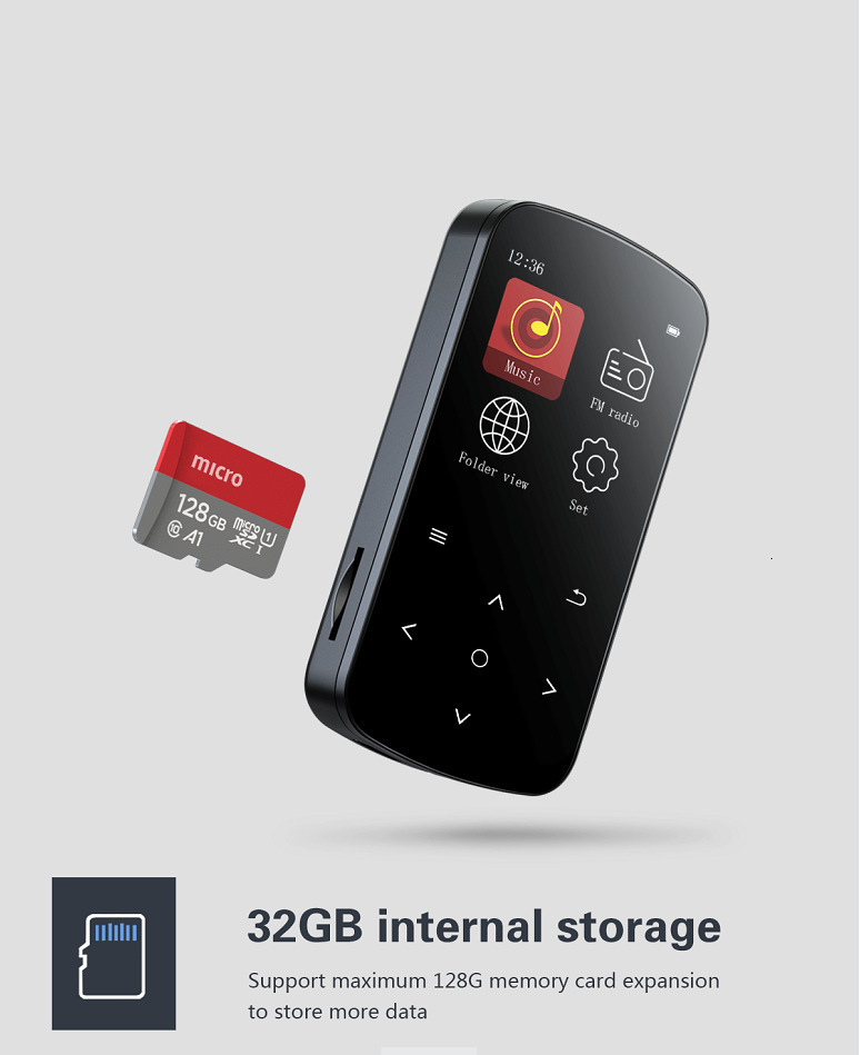 Mp3 Mp4 Player Touch Screen Bluetooth Portable Music Player 32GB HD Sports Wireless Player Radio 231123