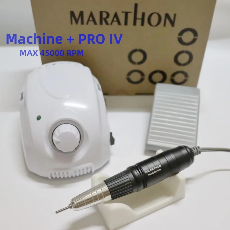 Nail Manicure Set MARATHON-Champion 3 PRO XII Handle 35K40K Electric Nail Drill STRONG 210 Micro Motor Grinding Machine For Nail Art Tools 231123