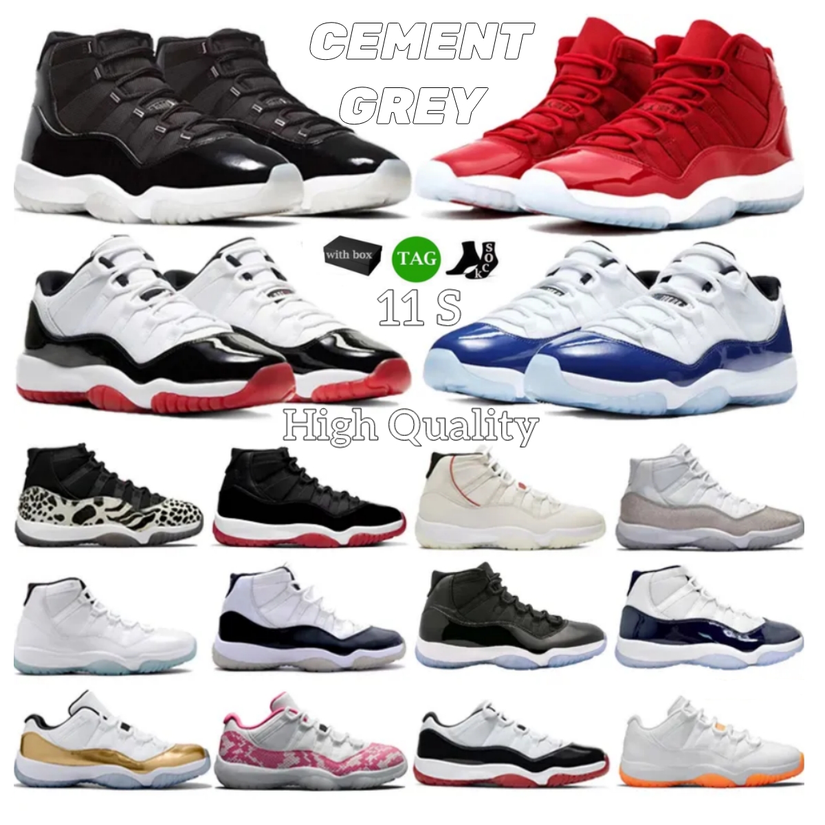 100% with box Basketball Shoes 11 11S For Men Women Concord Cool Grey Cap Gown Red Legend Blue Space Jam Win Like 96 82 Unc Jubilee Bred Tint 72-10 Sports Sneakers Trainers
100% with box Basketball Shoes 11 11S For Men Women Concord Cool Grey Cap Gown Red Legend Blue Space Jam Win Like 96 82 Unc Jubilee Bred Tint 72-10 Sports Sneakers Trainers