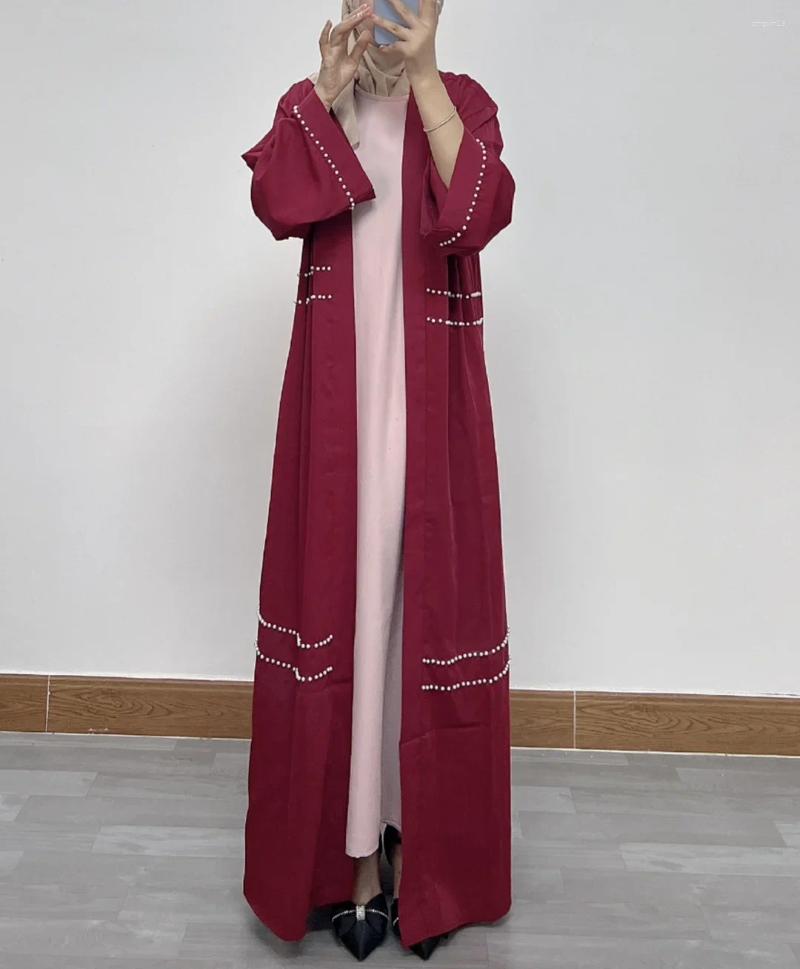 Ethnic Clothing Women Eid Muslim Black Abaya Ramadan Morocco Dubai Beading Abayas Kaftan Vestidos Arab Modest Long Robe Loose