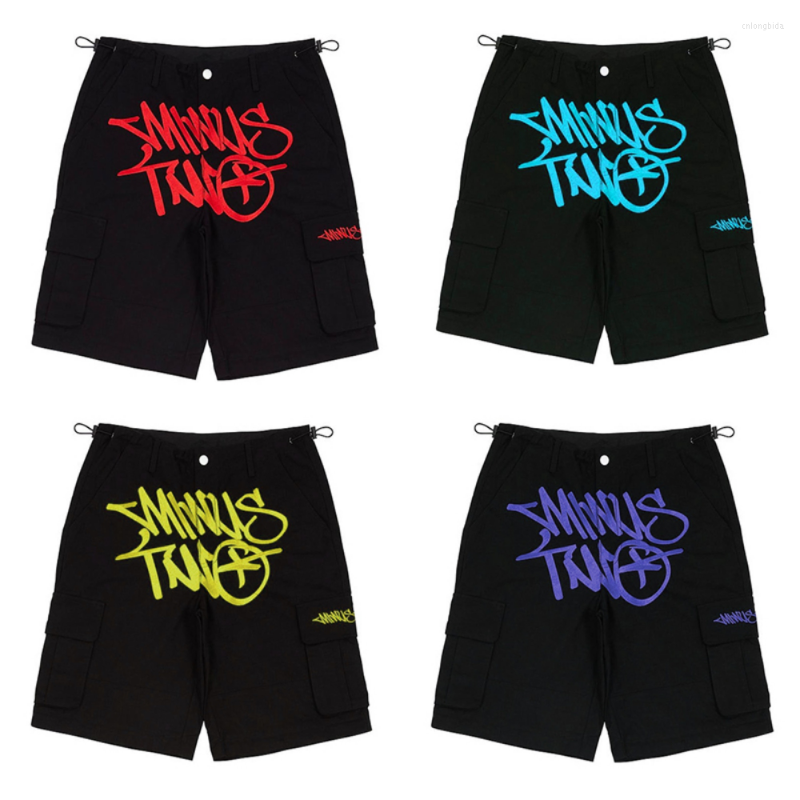 Men's Shorts Y2k Minus Two Cargo Mens 2023 Summer Harajuku Hip Hop Punk Rock Gothic Basketball Track Streetwear