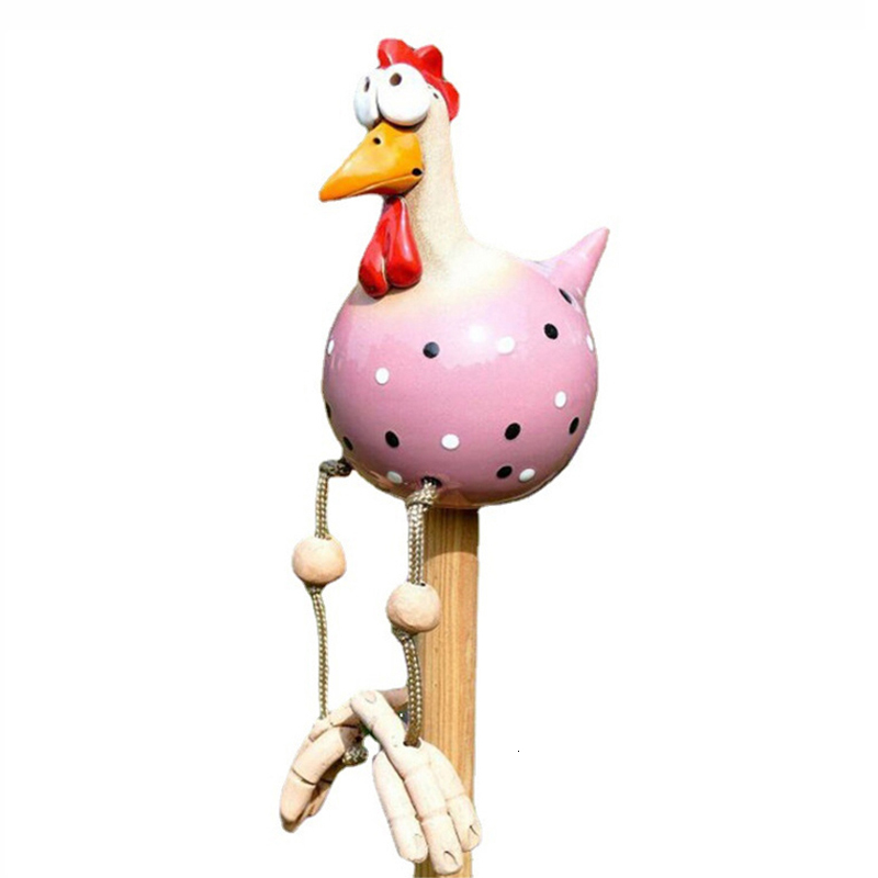 Garden Decorations Funny Chicken Fence Decor Resin Statues Home Farm Yard Hen Sculpture Art Craft 230422 - view 7