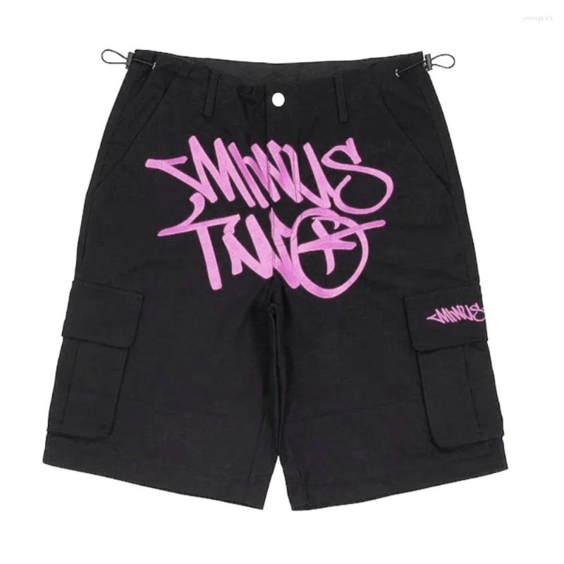 Men's Shorts Y2k Minus Two Cargo Mens 2023 Summer Harajuku Hip Hop Punk Rock Gothic Basketball Track Streetwear