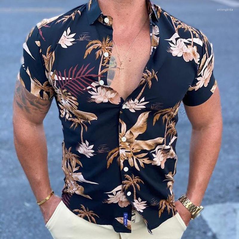 Men's Casual Shirts 2023 Summer Men'S Hawaiian Shirt Retro Stripe Classic Fashion Trend Short Sleeve Men Plus Size