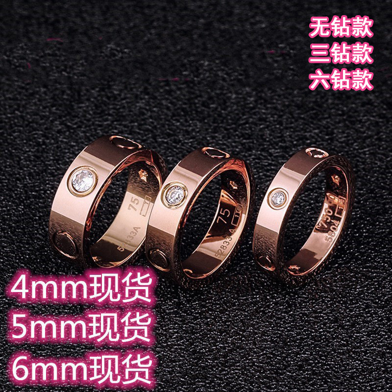 Titanium steel silver love ring men and women rose gold jewelry for lovers couple rings gift size 5-11 Width 4-6mm