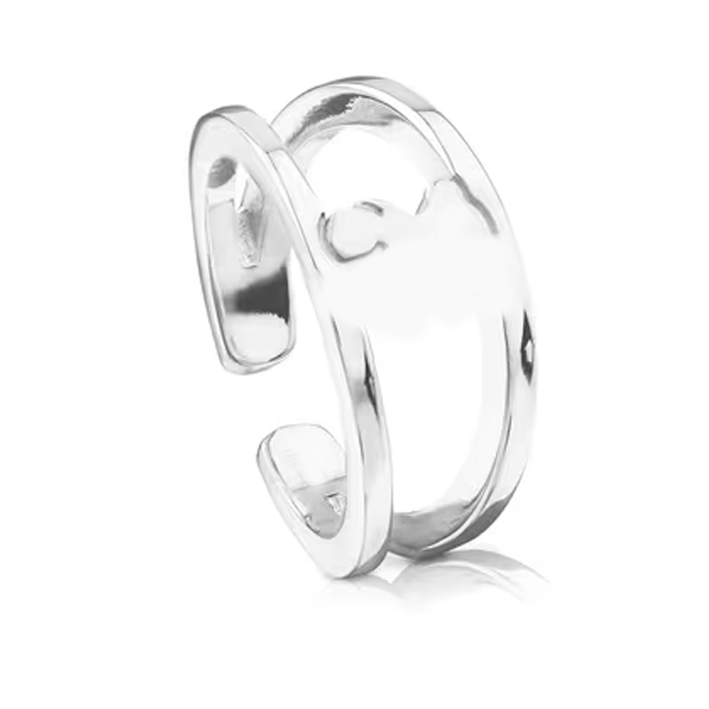 FAHMI Simple open full diamond double open pearl wool circle double bead round bead crown open pearl ring wide version narrow version Gift,Party,Weddi