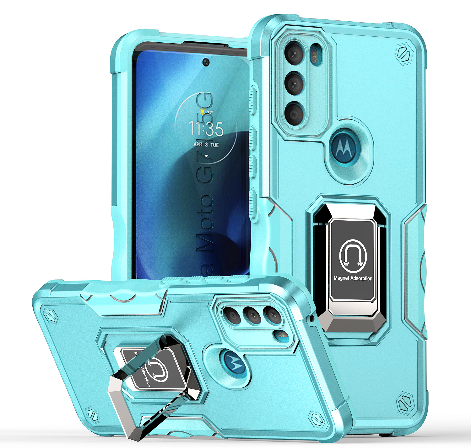 Military Flag Rugged Defender Heavy Duty Cases Anti-Slip Ring Stand For MOTO G 5G 2025 2024 Power Stylus Edge Plus X30 20 Pro Lite G71 G31 G41 G51 G52