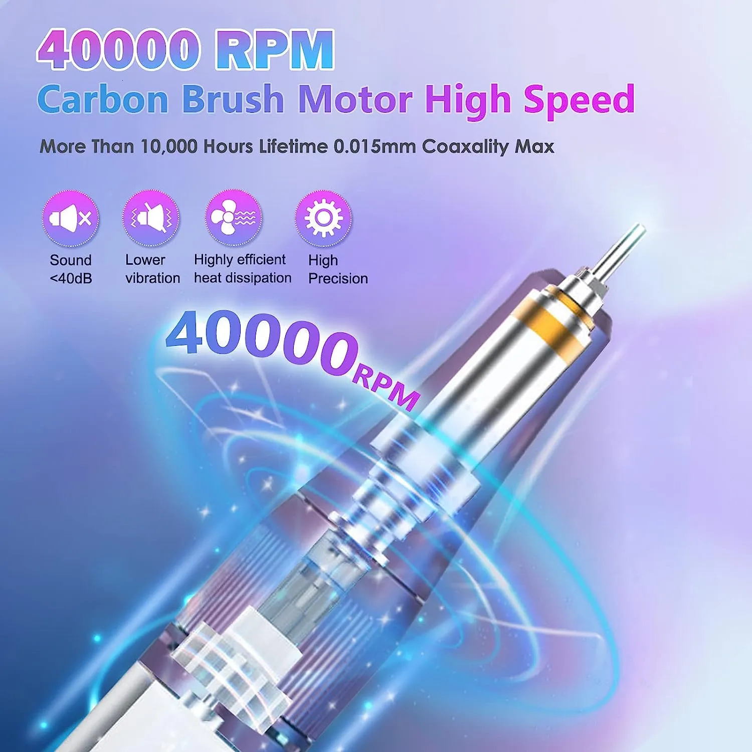 Nail Manicure Set 4000035000RPM Portable Electric Nail Drill Machine With LCD Display Nails Sander For Acrylic Gel Polish Rechargeable Nail Tool 23112